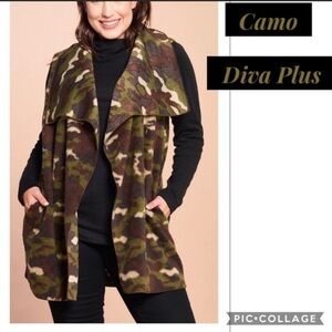 Diva Plus Camouflage Fleece Vest